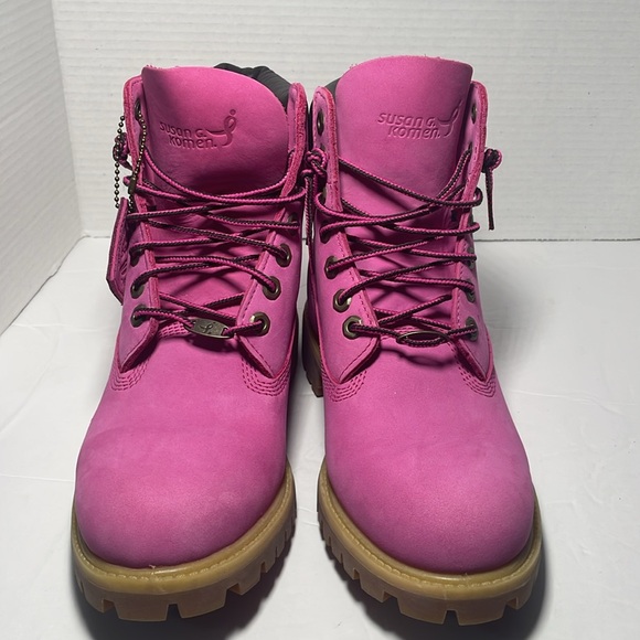 MEN’s 7.5 Pink Timberlands Susan G Komen edition Breast Cancer Awareness - Picture 7 of 13